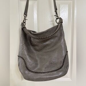 Frye Gray Leather Shoulder Bag